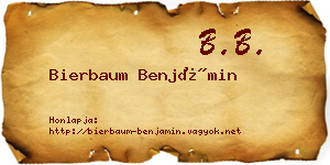 Bierbaum Benjámin névjegykártya